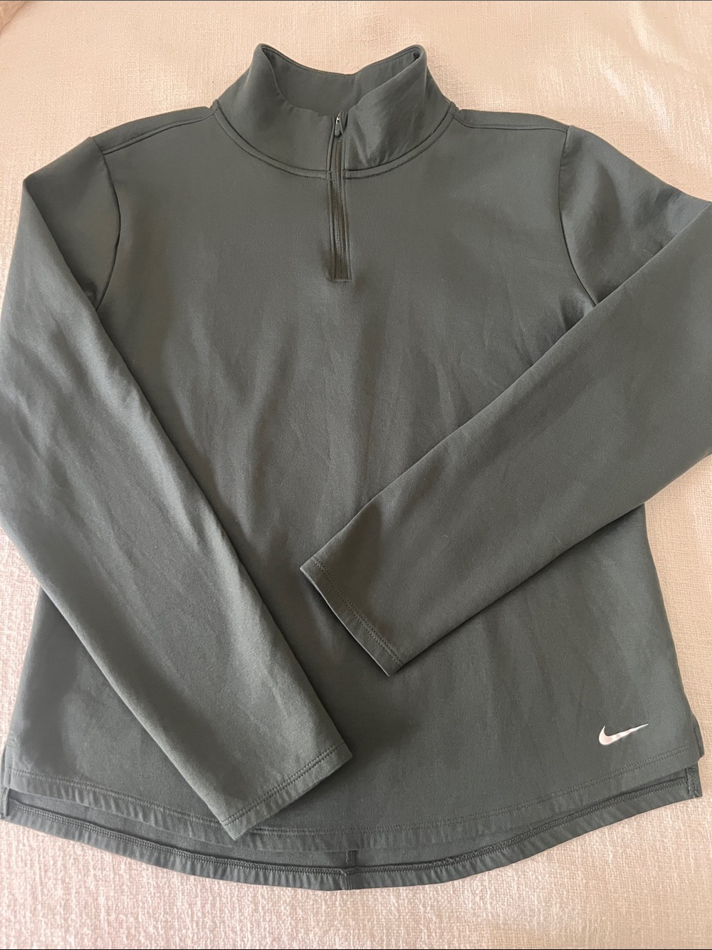 Nike One Women’s Green Therma-Fit Quarter Zip Pull Over Lightweight Sz M